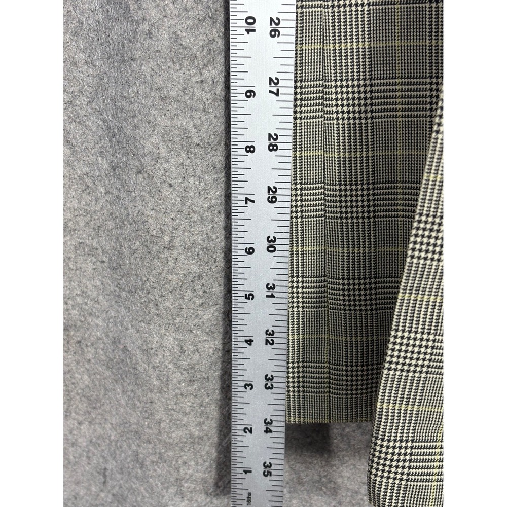 Anne Klein Ines Glen Plaid Dress Pants Womens 10 Black Tan Stretch Wool EFP90096 - Picture 8 of 10
